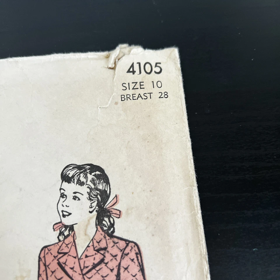 Vintage 1950s Advance 4105 Girls House Robe Two Versions Sewing Pattern 10 CUT - Image 3 of 4