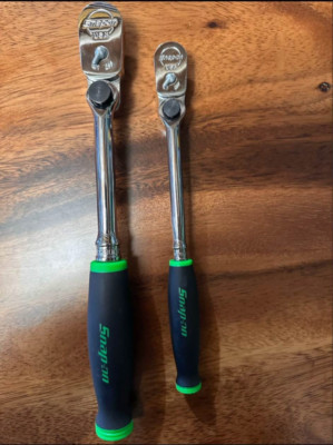 *NEW* Snap On Tools FH80MP and TH72MP HI VIZ YELLOW Indexing Ratchet Combo Set