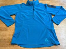Eddie Bauer First Ascent Womens Size M Ocean Blue Fleece Pullover 1/4 Zip