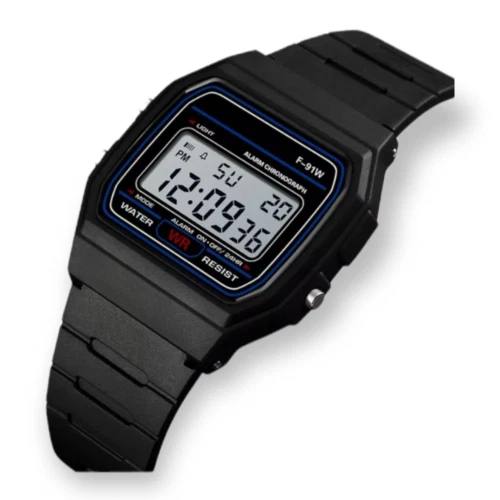 Orologio Uomo Donna Stile Casio Retrò Digitale Acciaio unisex Vintage Oro Silver - Immagine 4 di 4