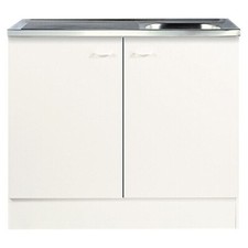 Spülenunterschrank 100cm Küchenschrank Spüle Küche Unterschrank Weiß Küchenmöbel