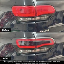 Tail Light Vinyl Wrap Overlay Kit Satin Black Compat. W Jeep Gc Wk2 2014 - 2022