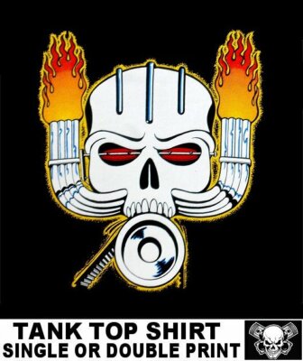 OLD SCHOOL HARDCORE WICKED HOT ROD BLOWER SUPERCHARGER SKULL CAR TANK TOP TB19