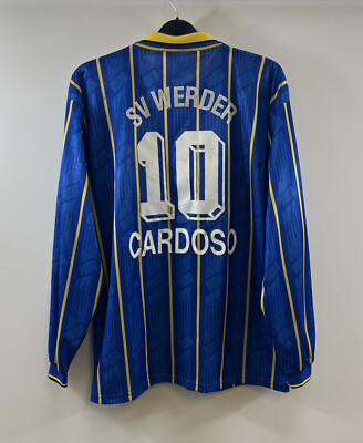 Werder Bremen Matchworn Cardoso 10 L/S Away Football Shirt 1995/96