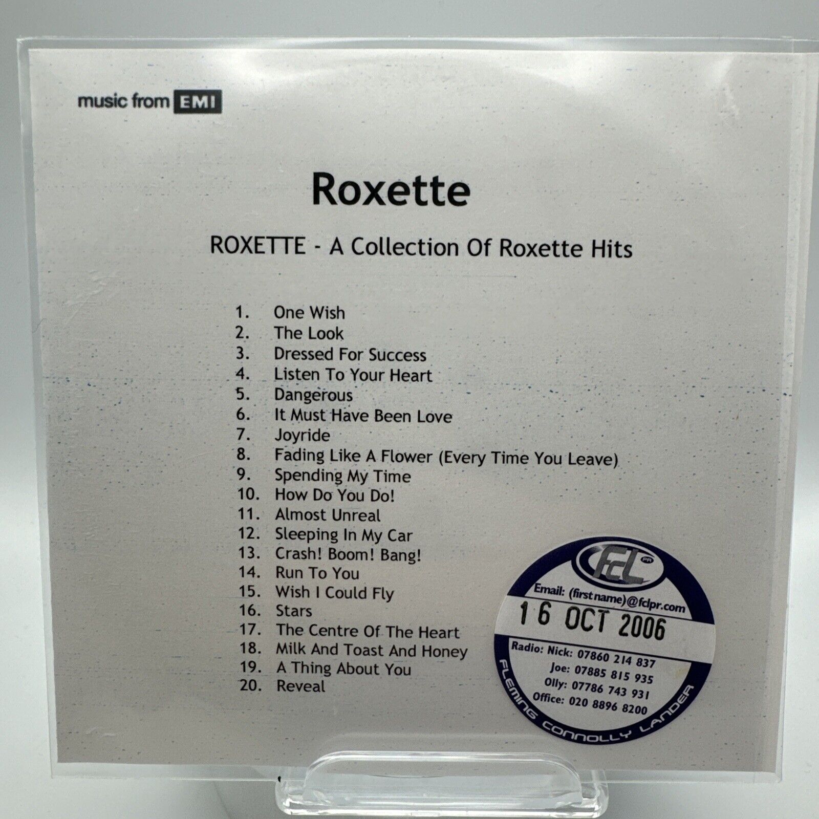 Roxette - A Collection of Roxette Hits Their 20 Greatest (Rare Promo CD 2006)