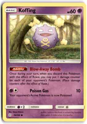 2019 Sun & Moon - Cosmic Eclipse Koffing b Basic/Common #76