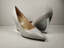 Kate Spade Women's Pointy Toe White/Silver Wedge Heels - Size 8B