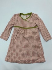 Tea Collection Pink Green Empire Crossover Bodice Geo Flower Dress 4 Cute!