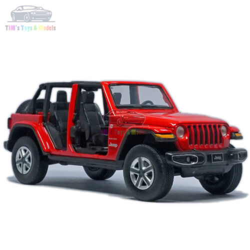 1:32 Jeep Wrangler Sahara Open Car Model Diecast Toy Vehicle Gift Collection Red - Bild 1 von 12
