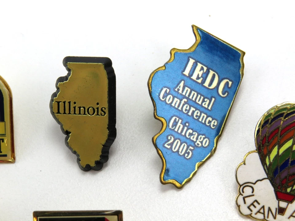 Иллинойс, маршрут 66, перепись и т. д. Рекламные булавки для лацканов, смешанный лот из 9 — читайте - Изображение 3 из 4