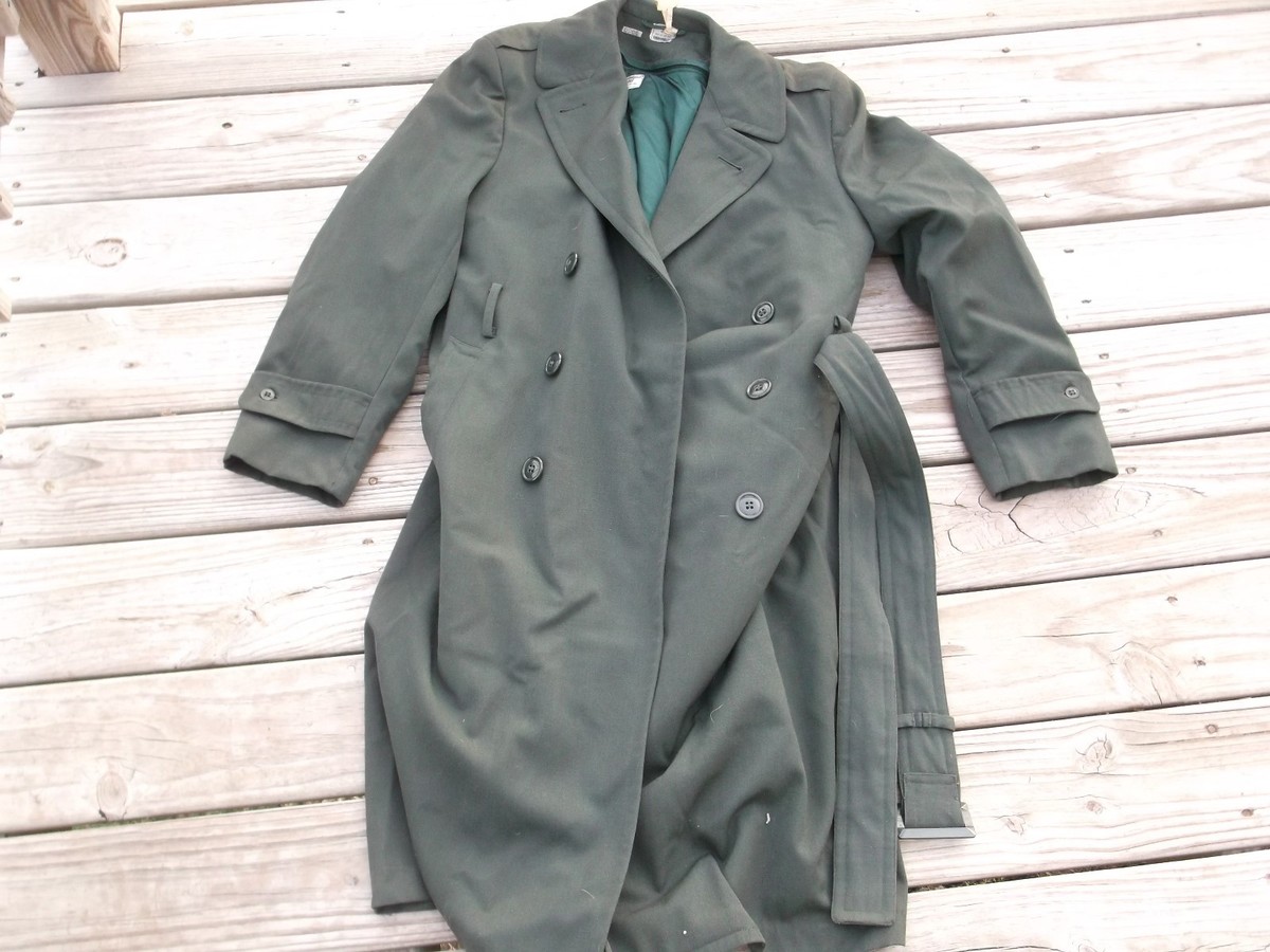 US ARMY 1976 MAN'S WOOL GABARDINE OVERCOAT AG 44 SIZE 36R | eBay