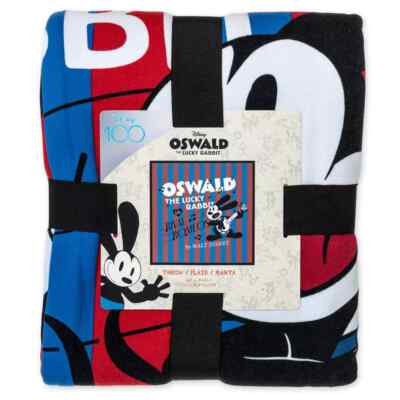 2023 Disney Parks 100 Epochen Oswald der glückliche Hase Überwurf Decke 60  x 60  Neu