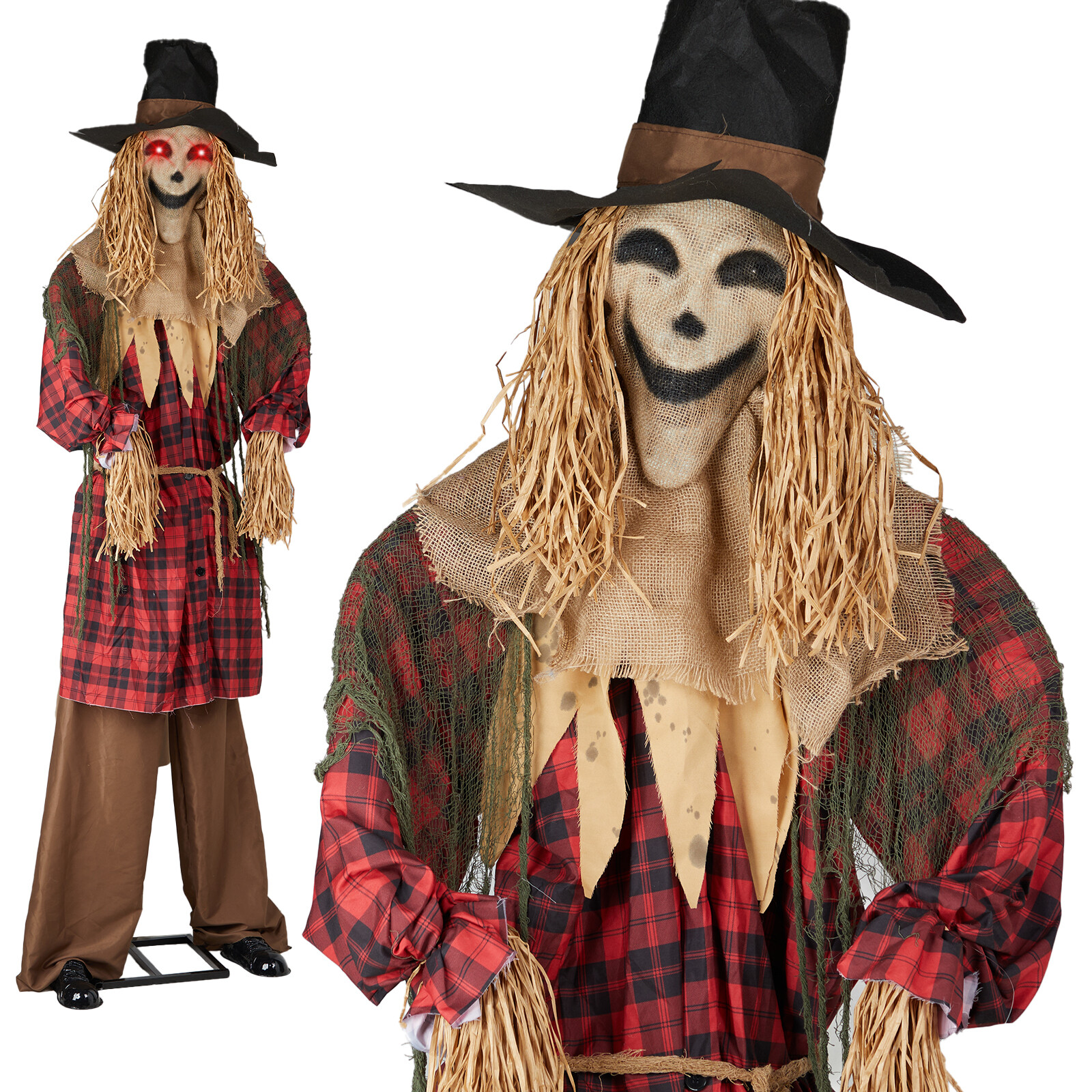 8ft Tall Scarecrow Halloween Yard Decoration for Outdoor Use