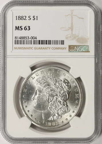 1882-S Morgan Silver Dollar $1 NGC MS63