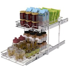 OCG 2 Tier Pull Out Cabinet Organizer 14" W x 21" D , Pull Out Dra... Fast Ship