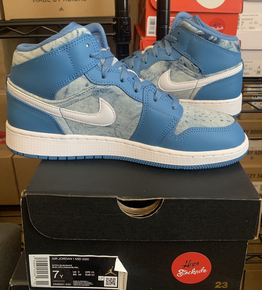 Nike Air Jordan 1 Mid Washed Denim Blue Shoes DM8951-400  display picture 2