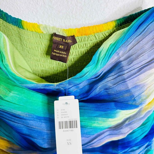 NWT Anthropologie Vineet Bahl Mini Maxi Dress Rainbow Tie Dye Cocktail Blue XS - Picture 3 of 8