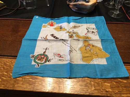 hawaii souvenir handkerchief state hankie 1960 vintage hanky vtg