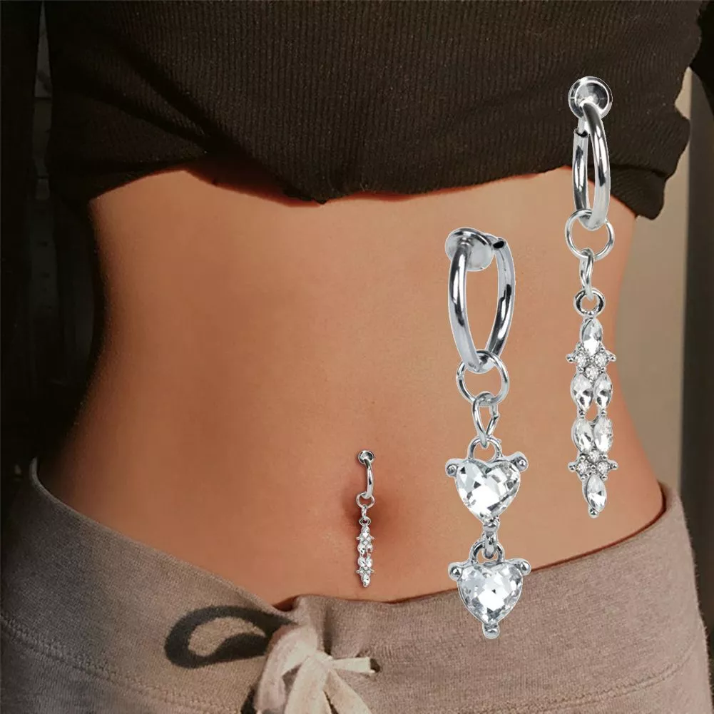 dangle belly button rings Women Non Piercing Jewelry Non Piercing Jewelry  Belly | eBay