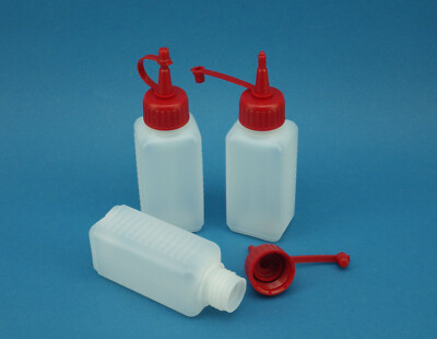 100ml PE Vierkant Flasche mit 25mm langer Tülle, Dosierflasche, Öler, Ölflasche