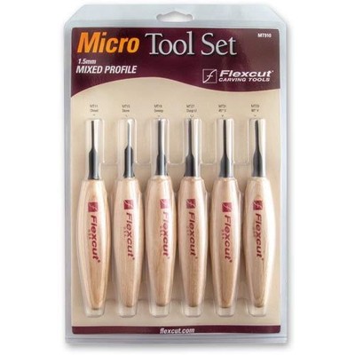 Flexcut 1,5 mm gemischtes Profil Mikrowerkzeug Set 6 Stück (102097)