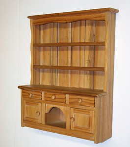 Miniature Welsh Dresser Pine Cabinet For Display Or Dollhouse Hand