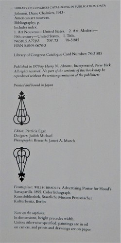 American Art Nouveau HC Johnson 1979 catalog architecture posters Tiffany - Imagen 4 de 12