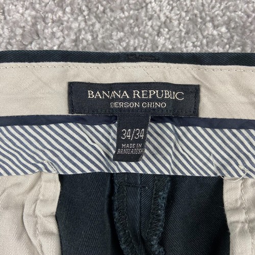 Pantalone chino Banana Republic uomo nero Emerson 34x34 gamba dritta vestibilità classica - Foto 9 di 19