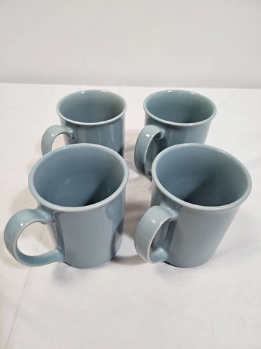 Corelle Corning Coffee Mugs Cornflower Blue Vintage Set of 4
