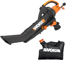 WG505 Trivac 3 in 1 Soffiatore Foglie Aspiratore Trinciatutto Motore 12A con Girante in Metallo
