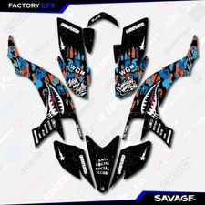 Blue & Orange Savage Camo Racing Graphics kit fits 03-08 Yamaha YFZ450 ATV Decal