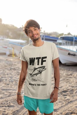 WTF Wheres The Fish Funny Fishing Gildan Tee