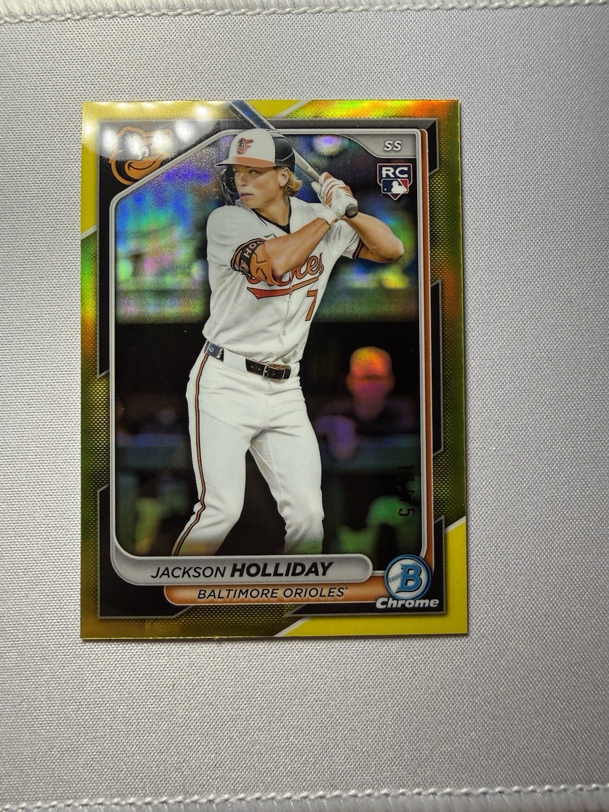 2024 Bowman Chrome Sapphire Edition Jackson Holliday #26 Yellow /75 (RC)