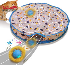 Interactive Cat Toys Ball Fast Rolling in Pouch, Motion Activate Chirping Cat To
