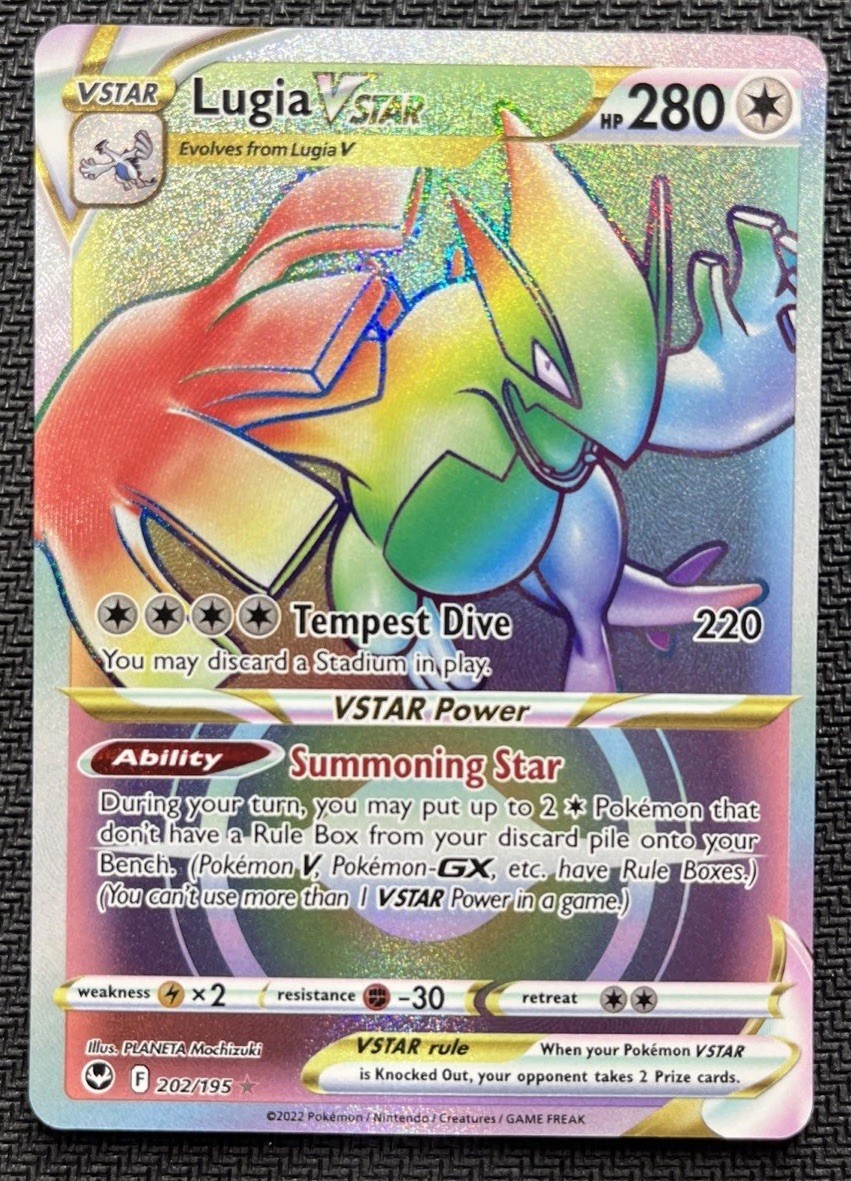 Lugia VSTAR Rainbow Rare 202/195 Swsh12 Silver Tempest Pokemon Card HR Holo