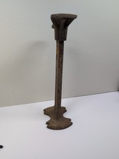 005 Vintage Cast Iron Metal Cobbler Shoe Stand Form 12" Tall Antique