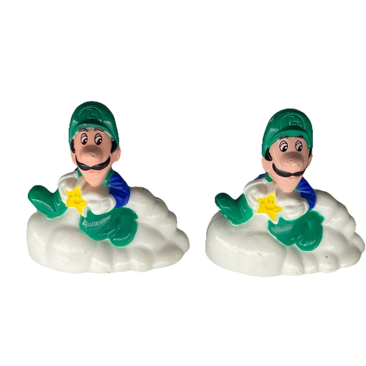 Vintage Luigi on Cloud Figure Nintendo Super Mario Bros 1989 Toy