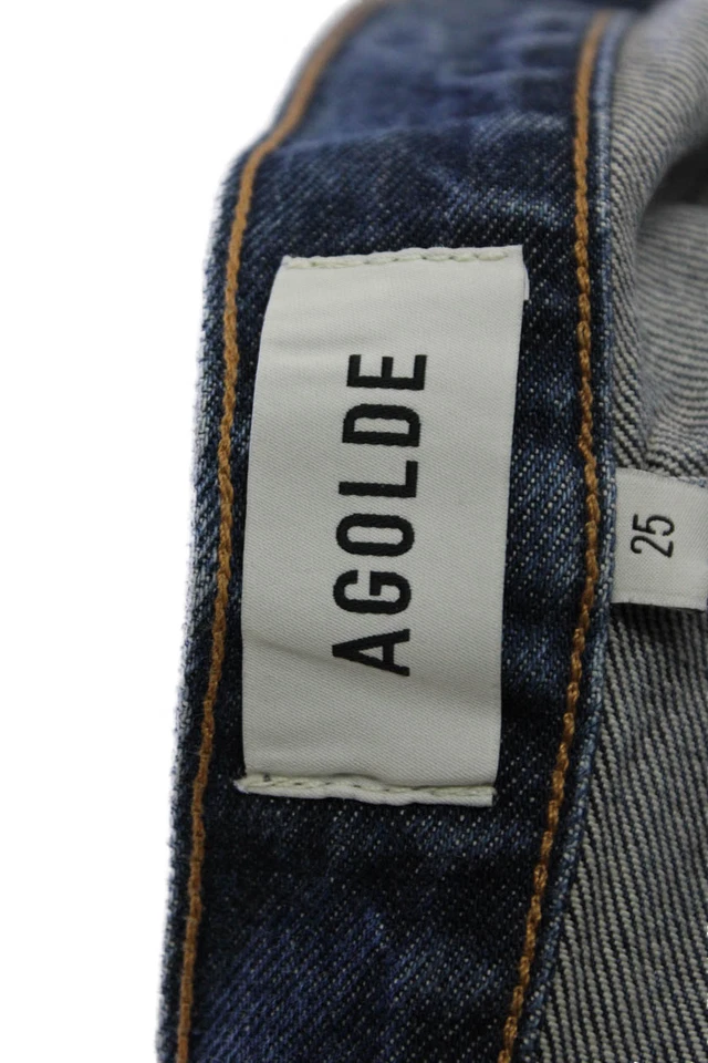 Agolde Womens Cotton Blend High-Rise 5 Pocket Bootcut Jeans Blue Size 25 - Image 4 of 4