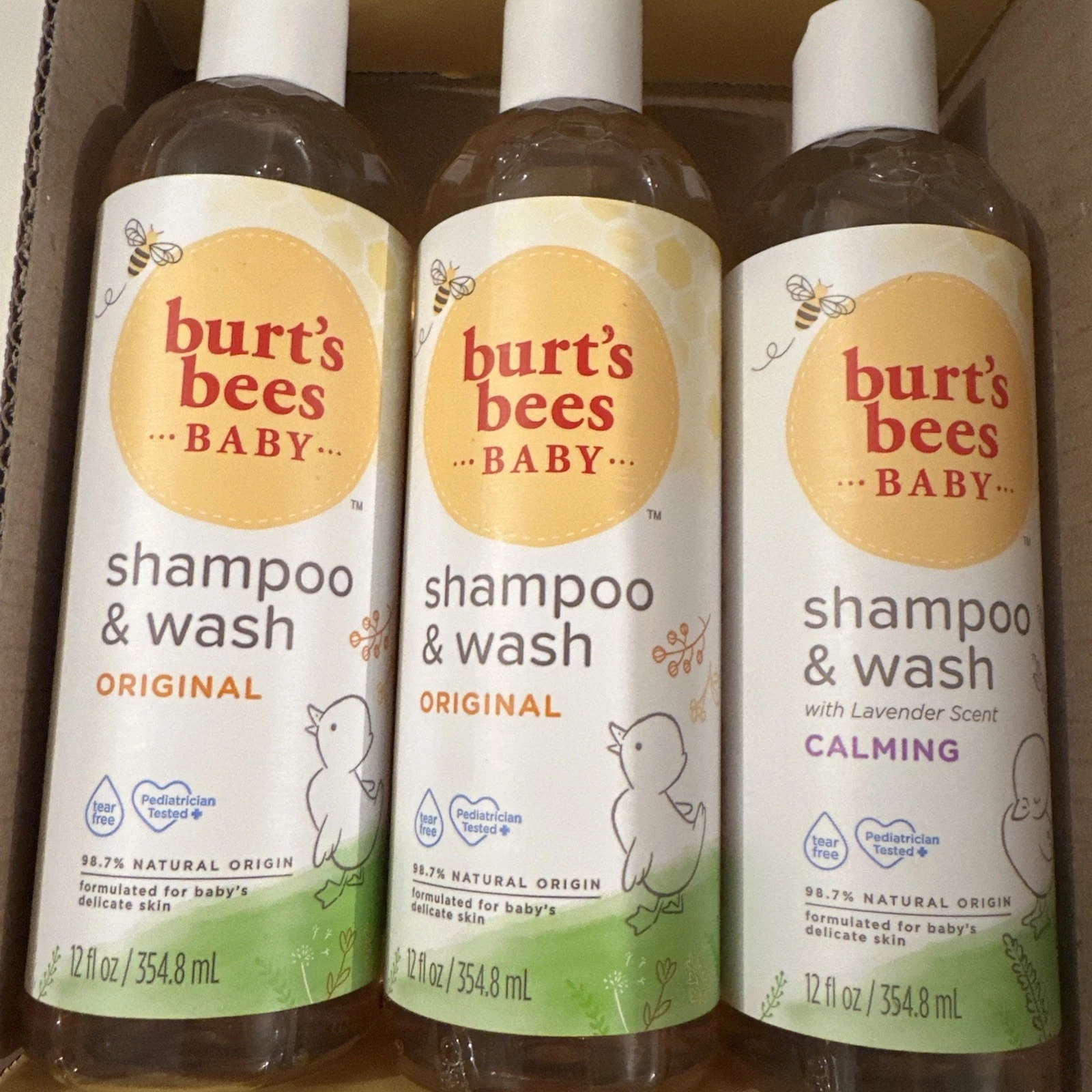 Burt's Bees Shampoo & Wash Tear Free 12oz (Lot of 3 Bottles) FAST FREE SHIPPING.