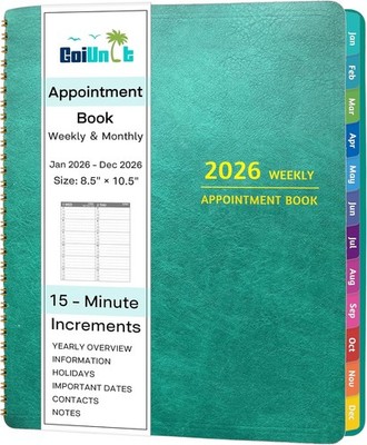 2026 Appointment Book - January - December 2026, Appointment Planner with Weekly