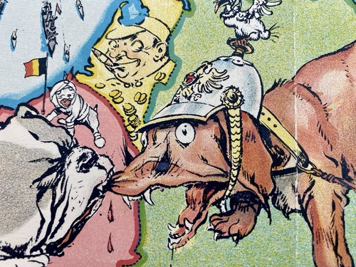 Hark! Hark! The Dogs Do Bark! WWI Satirical Map 1914 – Original London Edition - Picture 16 of 18