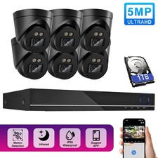5MP CCTV System Security Camera 8CH HDMI VGA H.265+ DVR IR Night Vision 1TB