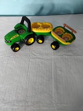 Kids John Deere 1 Tractor And 2 Trailers. Parts Only Does Not Work