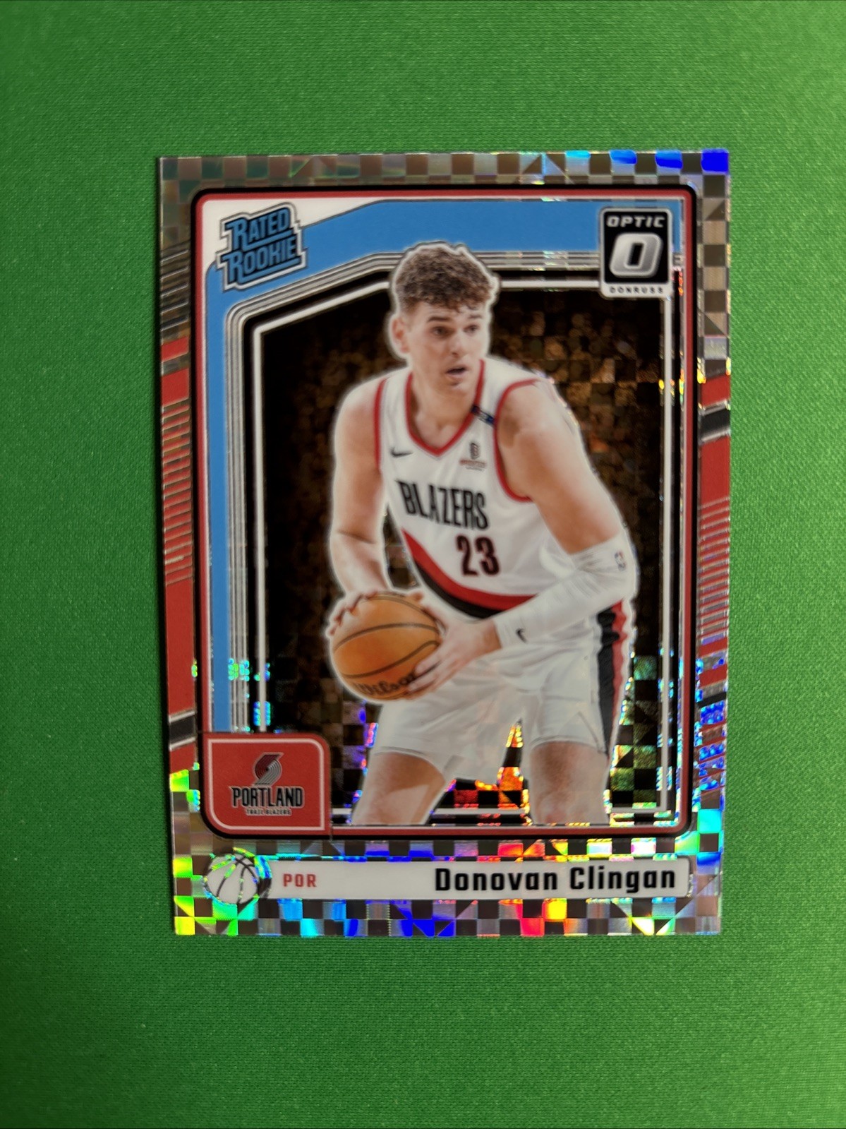 2024-25 NBA Optic Donovan Clingan #272 Checkerboard SSP Trail Blazers