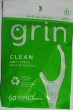 NEW  Grin Fine Tight Teeth Mint Flossers 60-ct/bag 