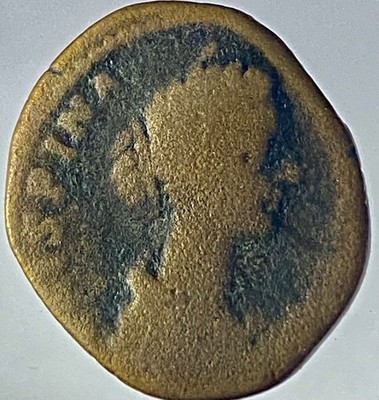 Roman Empress Crispina Genuine Ancient Coin 177-183AD Bronze As Fortuna Seated