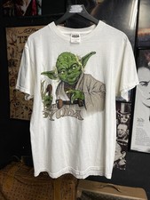 Vintage 90  s Yoda T-Shirt Vtg Star Wars Movie Tee Size Large