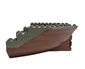 Lego 6053 Pirate Ship Boat Hull Small Stern Brown Gray