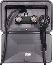 RV Outdoor Shower Exterior Box Kit for RV, Camper, Van, Travel Black 
