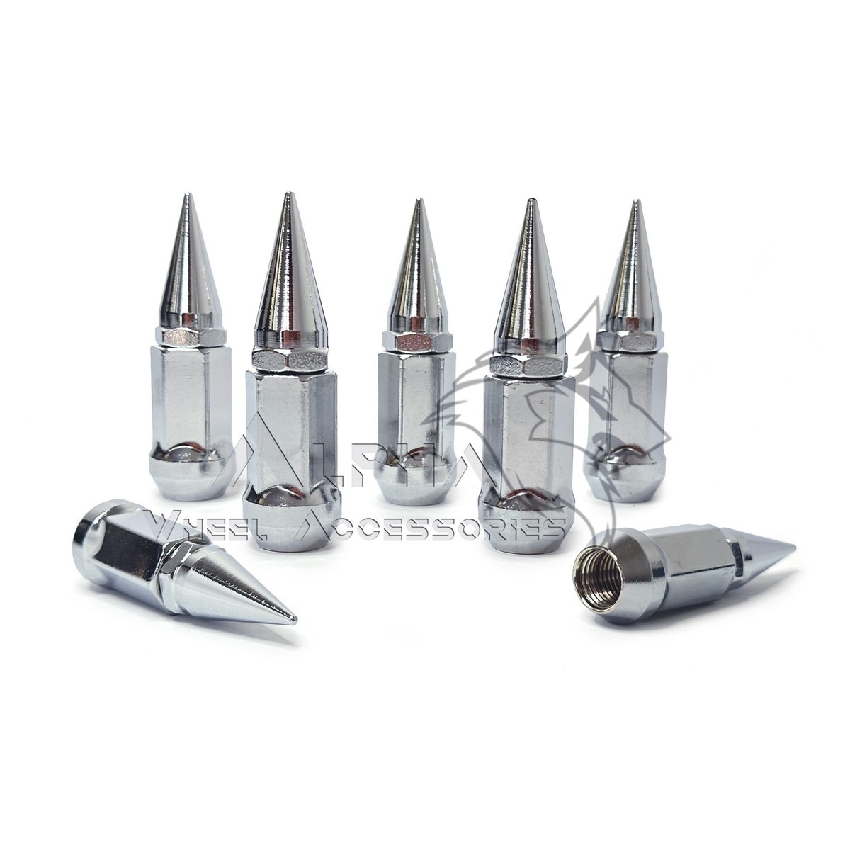 20 Chrome 12x1.25 Spiked Conical Lug Nuts For Nissan 400Z 370Z